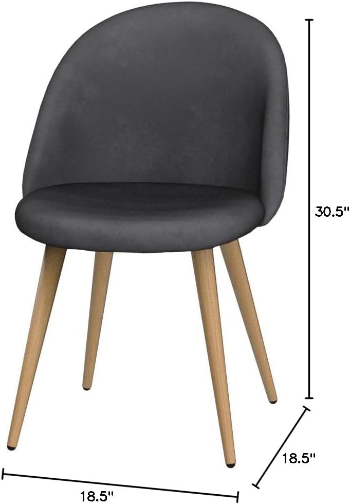 Upholstered Velvet Dining Chair Mid Back Armless with Wood Legs for Home Kitchen Bedroom Living Room