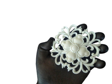 Resin decorative furniture onlay 3,74 inch, furniture appliques, ornate mouldings, furniture upcycling, (Black)