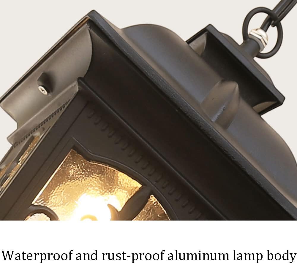 American Style Metal Chandelier Creative Design Outdoor Waterproof Pendant Light High Translucent Glass Hanging Lamp