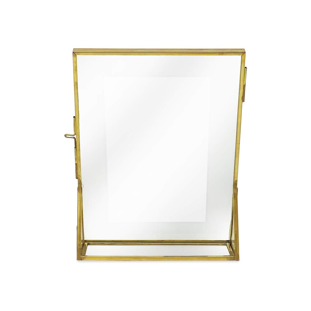 Jacobs 5x7 Gold Vertical Floating Photo Frame ClaspLock&Angled Base