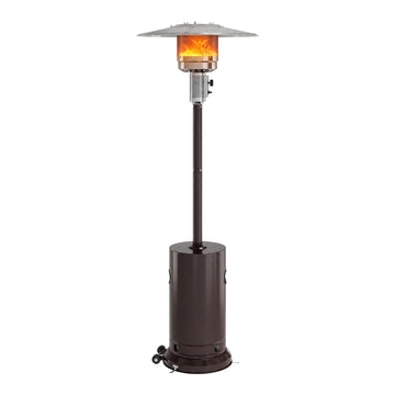 48, 000 BTU Stainless Steel Propane Patio Heater with Wheels, Bronze