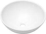 Sarlai Vessel Sink Round - 16"x16" Modern Round Bowl Above Counter White Porcelain Ceramic Bathroom Vessel Vanity Sink