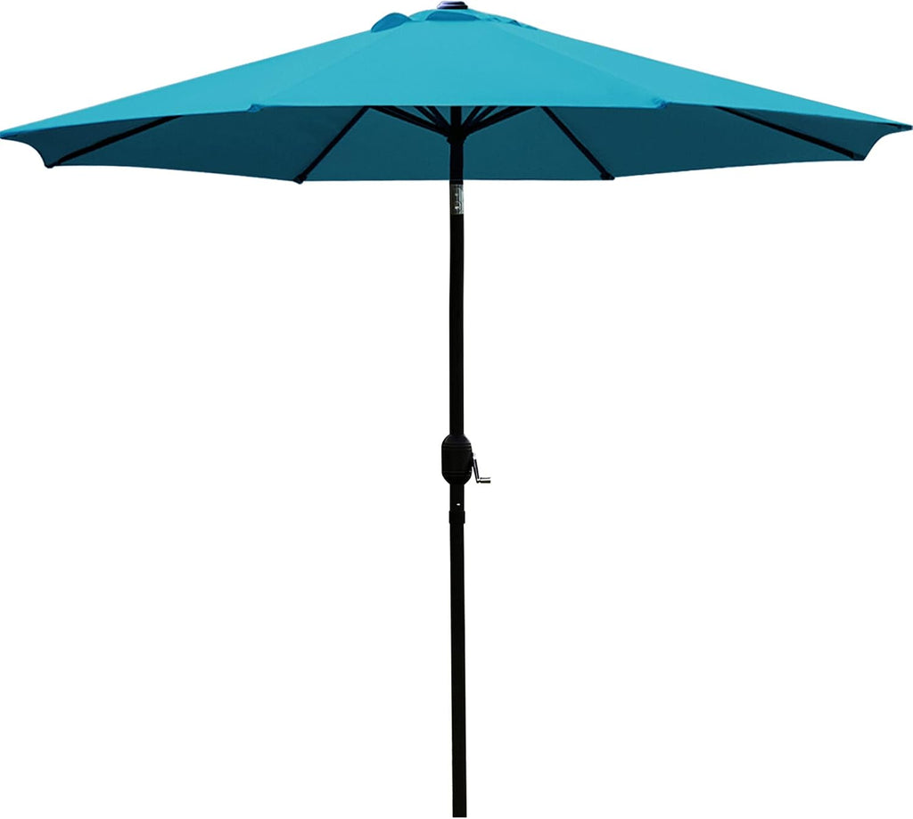 9' Patio Umbrella Outdoor Table Umbrella with 8 Sturdy Ribs (Teal Blue)