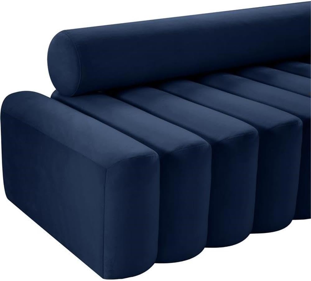 647Navy-L Melody Collection Modern | Contemporary Velvet Upholstered Loveseat with Deep Channel Tufting