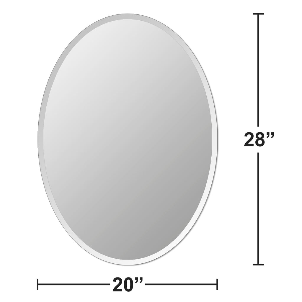 Bathroom Mirror for Over Sink 20" x 28" Oval Frameless Wall Mirror