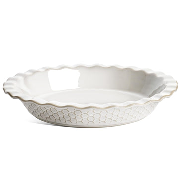 Pie Pans for Baking 9 Inch, Ceramic Pie Plate for Apple Pie, Round Baking Dish Oven Safe, Embossment Housewarming