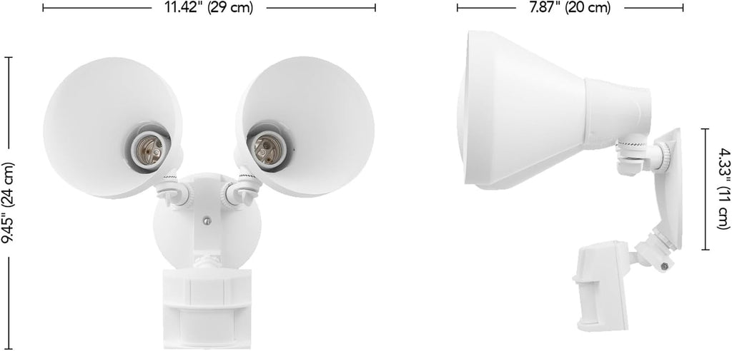 180-Degree 240 W Twin Head White Hardwired Motion Sensor Security Flood Light, Spotlight, Outdoor, Outside House