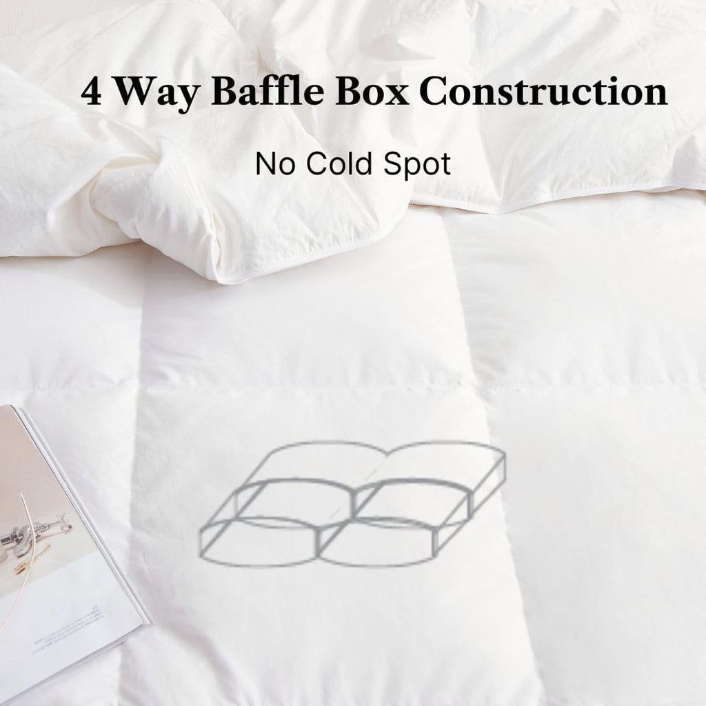 Royal Elite-Canadian Down Comforter - Made in Canada White Down Duvet Insert with Corner Tabs - RDS Certified White