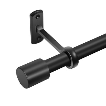 Extra Long Curtain Rods for Windows 120 to 240 Inches, Adjustable 1 Inch Black Curtain Rod for Outdoor Indoor, Modern