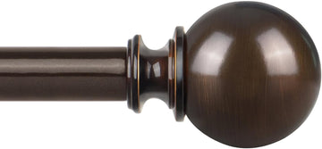 Curtain Rods, Antique Bronze Single Curtain Rod for Windows, 7/8 Inch Decorative Drapery