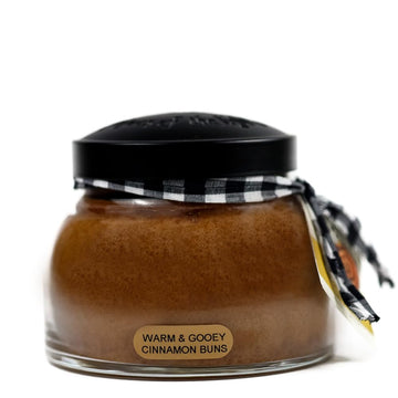 Warm & Gooey Cinnamon Buns Mama Scented Glass Jar Candle (22oz) with Lid & True to Life Fragrance Made in USA
