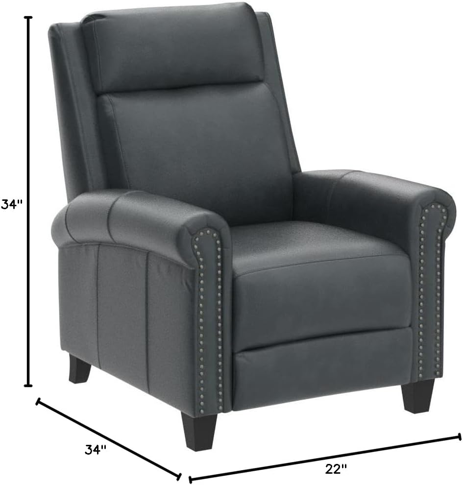 Leather Recliner Chair, Classic and Traditional Push Back Recliner Chair with Comfortable Arms and Back Bedroom