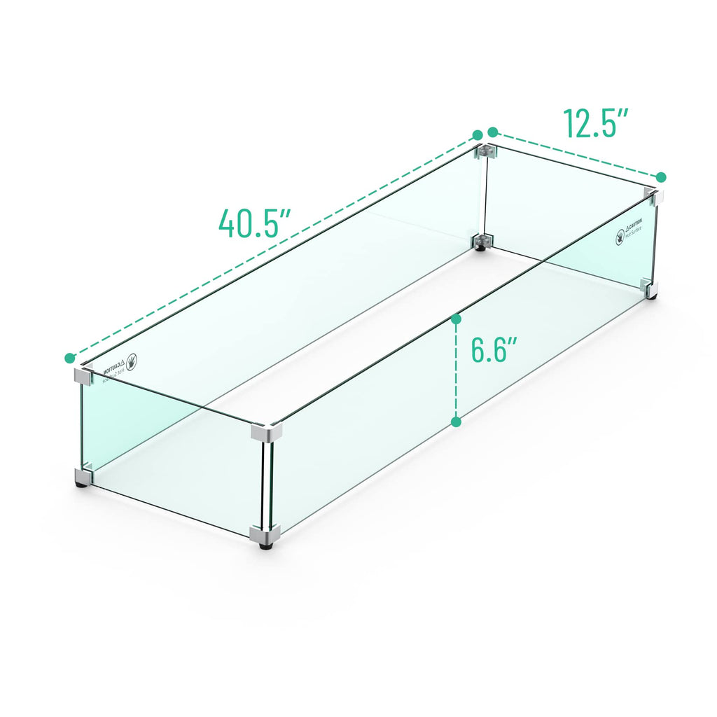 Linear Fire Pit Wind Guard, 40.5" x 12.5"