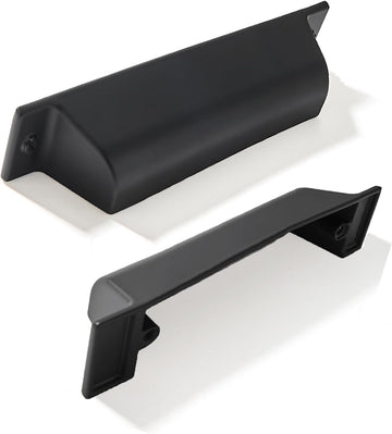 5 Pack 3 Inch Center to Center Matte Black Cabinet Cup Pulls Drawer Pulls Kitchen Hardware Channing Cup Pulls Drawer