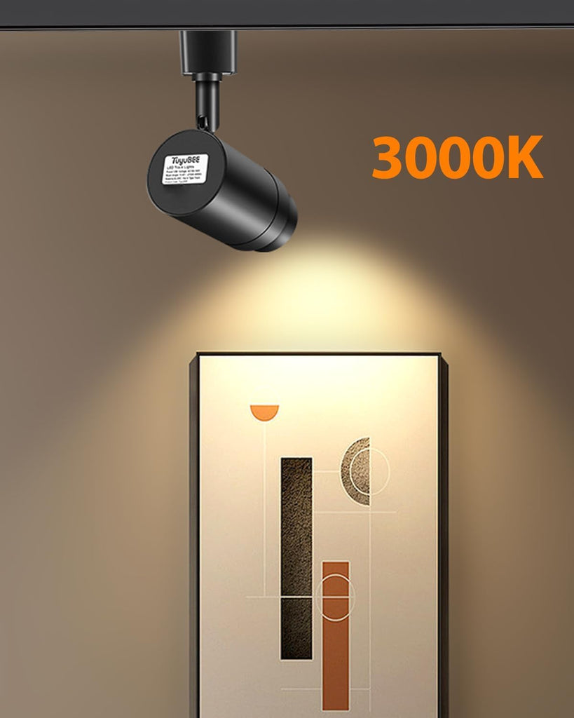 Plug in Track Lighting with Power Cord, 8-Light 3000K Black