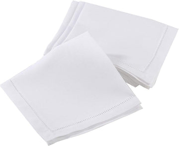 Handmade Basic Hemstitch Border Linen-Cotton Tablecloth (12" x12 Napkins - Set of 4)