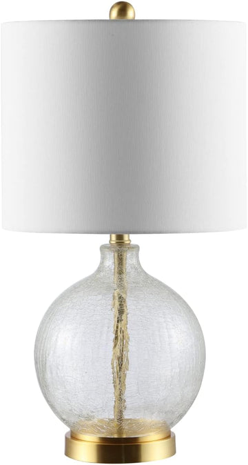 SAFAVIEH Lighting Collection Lovell Clear Glass/ Gold 22-inch Bedroom Living Room Home Office Desk N