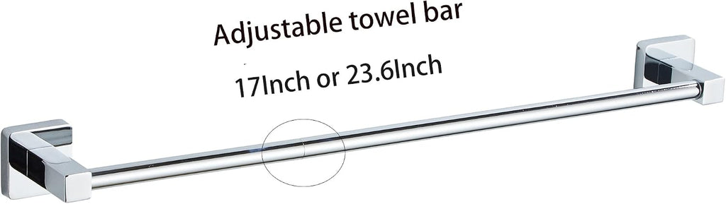 Chrome Bathroom Hardware Set 4 Pieces,Bathroom Accessories Set Stainless Steel Wall Mounted, Hand Towel Bar, Towel