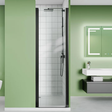 24-26" W x 72" H Frameless Pivot Shower Door with Single 180° Swing Glass Door