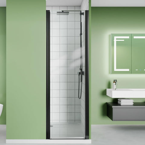 24-26" W x 72" H Frameless Pivot Shower Door with Single 180° Swing Glass Door