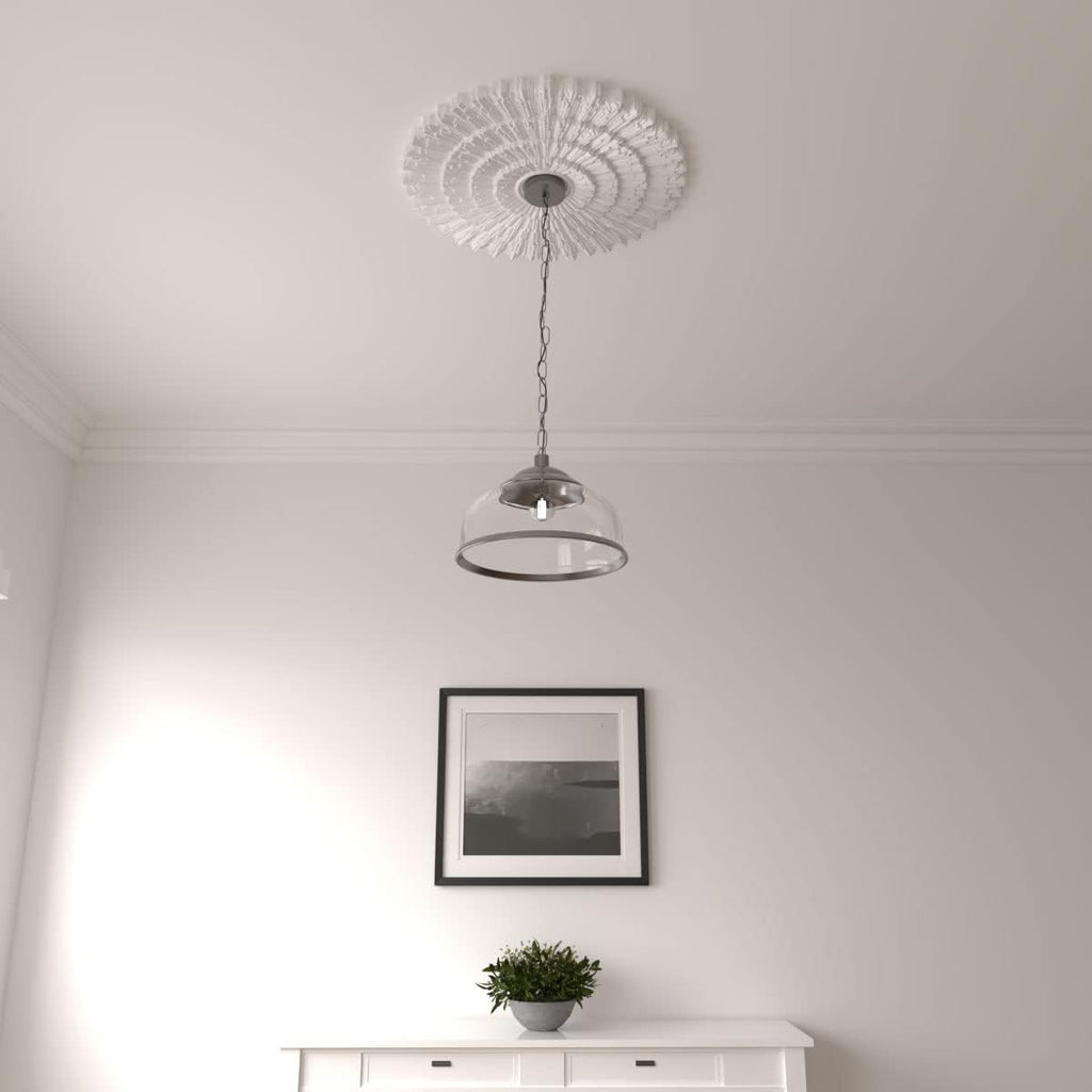 Eryn Ceiling Medallion, 24 3/4"OD x 3 1/4"ID x 1 7/8"P (Fits Canopies up to 4"), Factory Primed