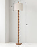 62" Rustic Floor Lamp, Retro Farmhouse Floor Lamp Rotary Switch, Resin Standing Lamp, Corner, Dining Room, Bedroom