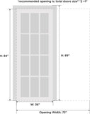 Mela 7001 | Interior French Single Pocket Door, no Glass, MDF, 36x84, White, Classic Style | Hardwar