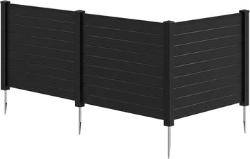 No-Dig Air Conditioner Fence, 3-Panel Outdoor Privacy Screen with Metal Stakes, Weather-Resistant AC Unit & Trash Bin