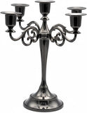 5-Arm Candelabra Centerpiece - 10.6" Tall Metal Taper Candle Holder for 1/2-1 inch Taper Candles, Vintage Decorative