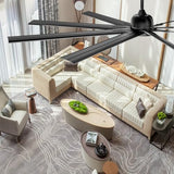 84" Ceiling Fan with LED Light and Remote - Black