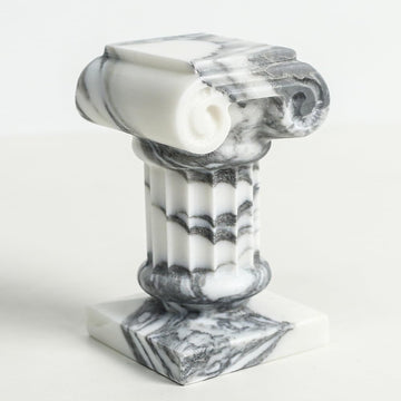 Marble Roman Pillar Statues Small Sculpture Decor for Coffe Table, Decorative Pillar Bedroom Bookshelf Display, Mini