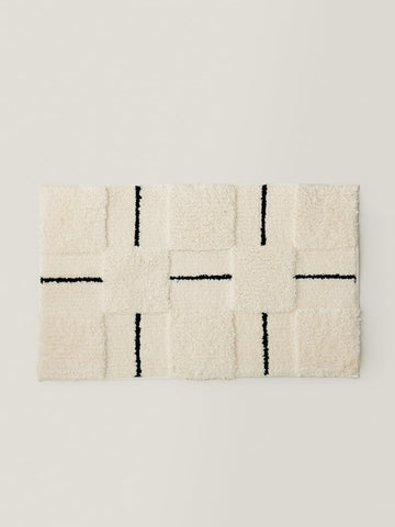 2.5'-High-Low Pile Geometric Small Rug, Bath Mat Washable, Non-Slip