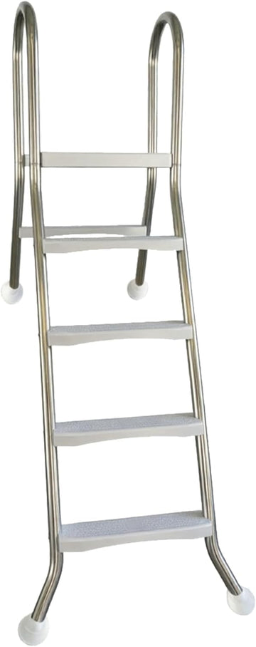 4 Step in & Above Ground Pool Ladder, 304 Stainless Steel Single Sided in-Pool Steps, 330LBS Non-Slip White Treads &