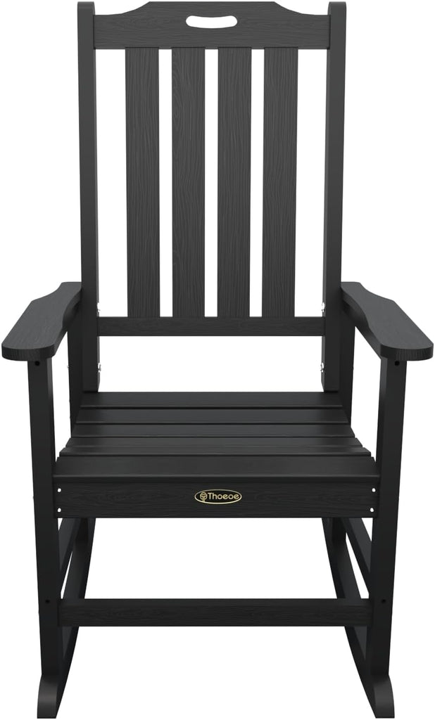 Outdoor Rocking Chairs, Oversized Patio Rocking Chair | HDPE Outdoor Rockers for Front Porch, Patio, Backyard