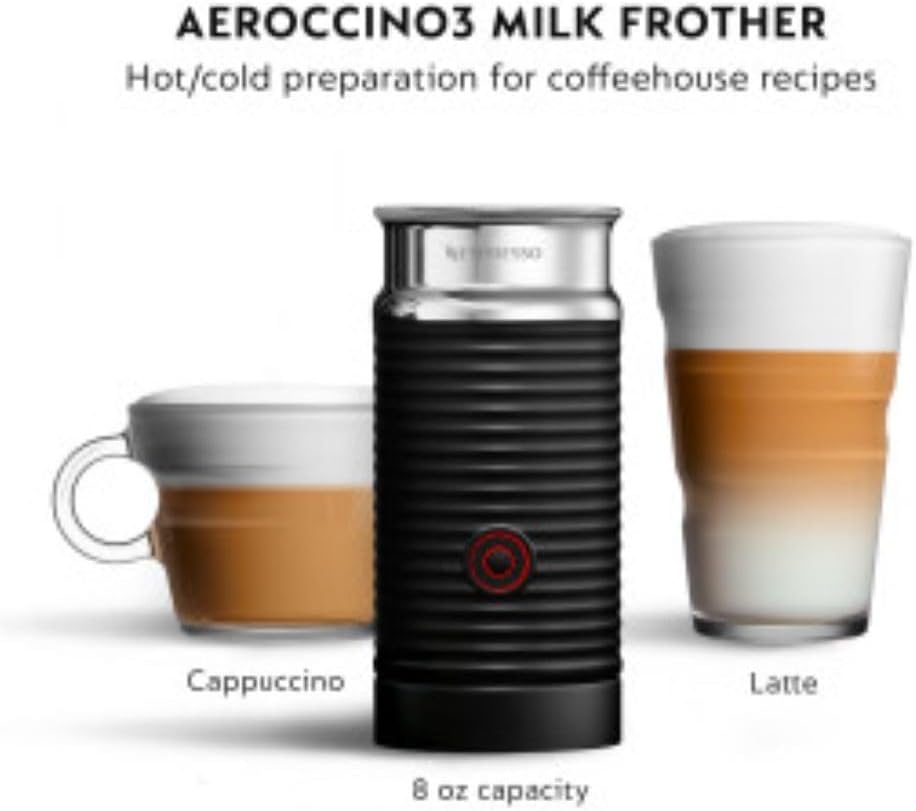 Vertuo Coffee and Espresso Maker by , Chrome with Aeroccino Milk Frother