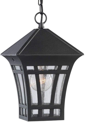 Herrington One - Light Outdoor Pendant Lantern Outside Fixture, Black, 1-Light, cETL Listed