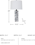 Signature Design by Ashley Macaria Modern Table Lamp with 3-Way Switch, White & Black