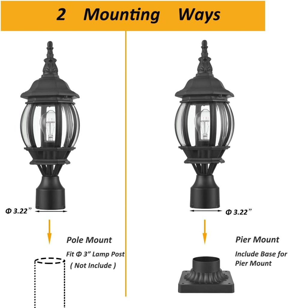Outdoor Post Light,Vintage Lamp Post Light Fixture