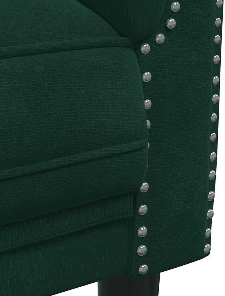 Dark Green Velvet 2-Seater Sofa with Thick Padding, Sturdy Legs, and Modern Design