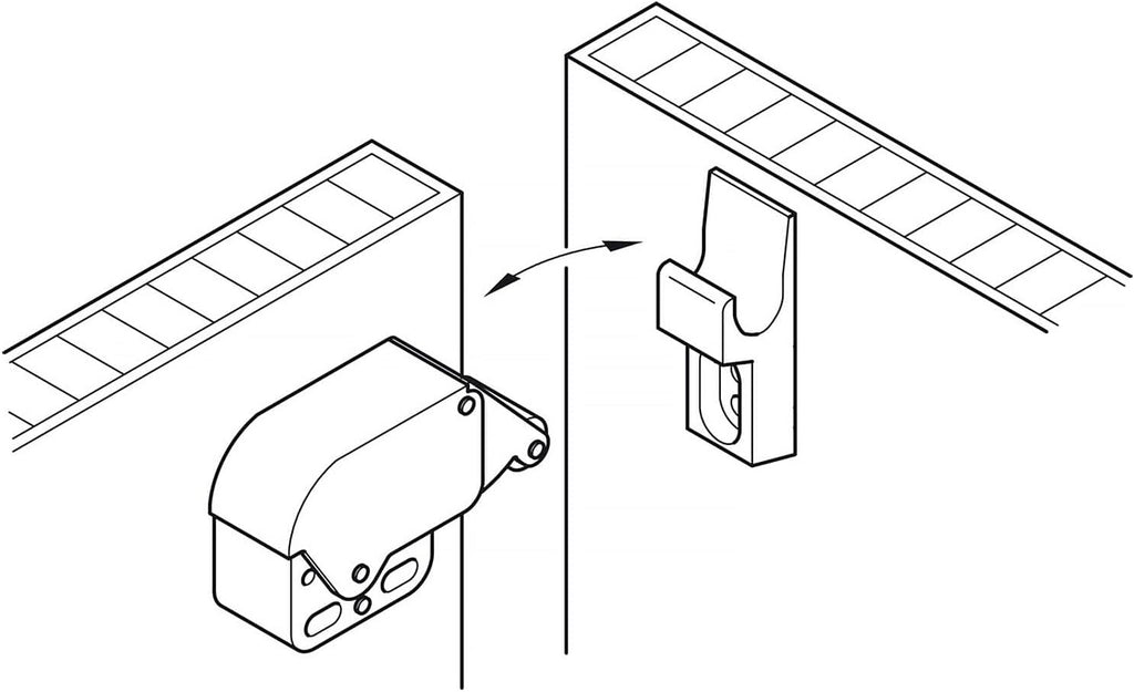 Push-to-Open Mini Latch with Strike - Automatic Spring Catch Touch Release Lock for Cabinets, Dressers, Cupboards, and