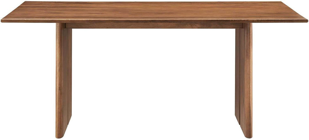 Amistad 72" Solid Wood Modern Farmhouse Rectangular Dining Table in Walnut
