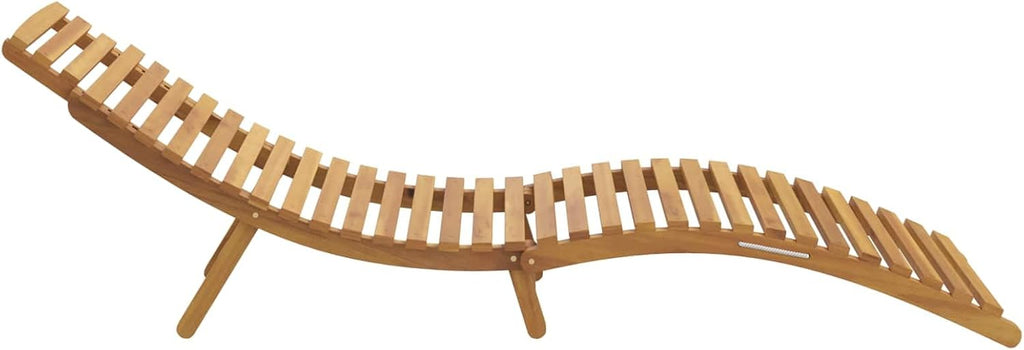 Solid Teak Wood Sun Lounger 77.95 x 21.65 x 23.03 in Brown, Foldable Outdoor Chaise Lounge Deck Patio, Easy Care
