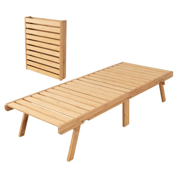Folding Bamboo Slat Bed WABINE Daybed Size (27x71in) for Japanese Futon Mattress, Lightweight Ready-to-Use Clean &