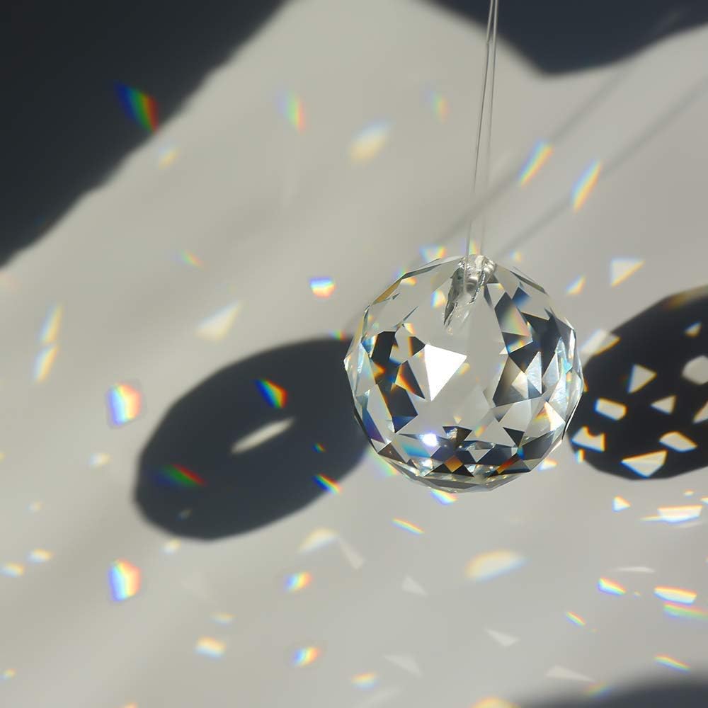 20pcs 30mm and 10 pcs 40mm Clear Crystal Prism Balls Sunshine Catcher Rainbow Pendants Maker