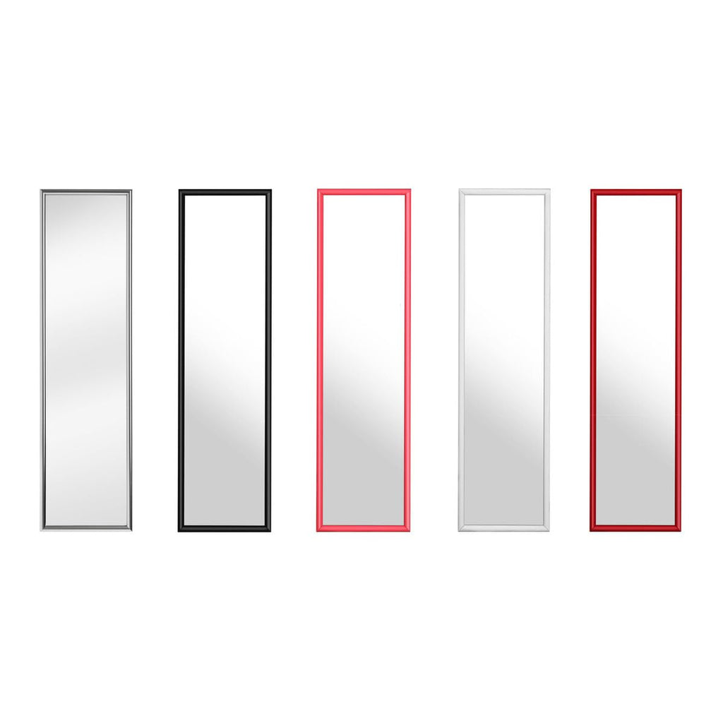 Over Door Grey Plastic Frame Mirror Space-Saving Design, Durable and Slim, Easy to Install, Minimalist Style, 34 x