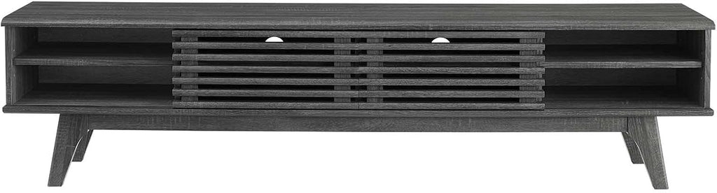 Render Mid-Century Modern Low Profile 70 Inch Media Console TV Stand in Charcoal, 70"
