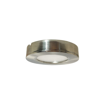 24V Josh LED Puck Light, Recessed or Surface Mounted (Brushed Nickel, 2700K)