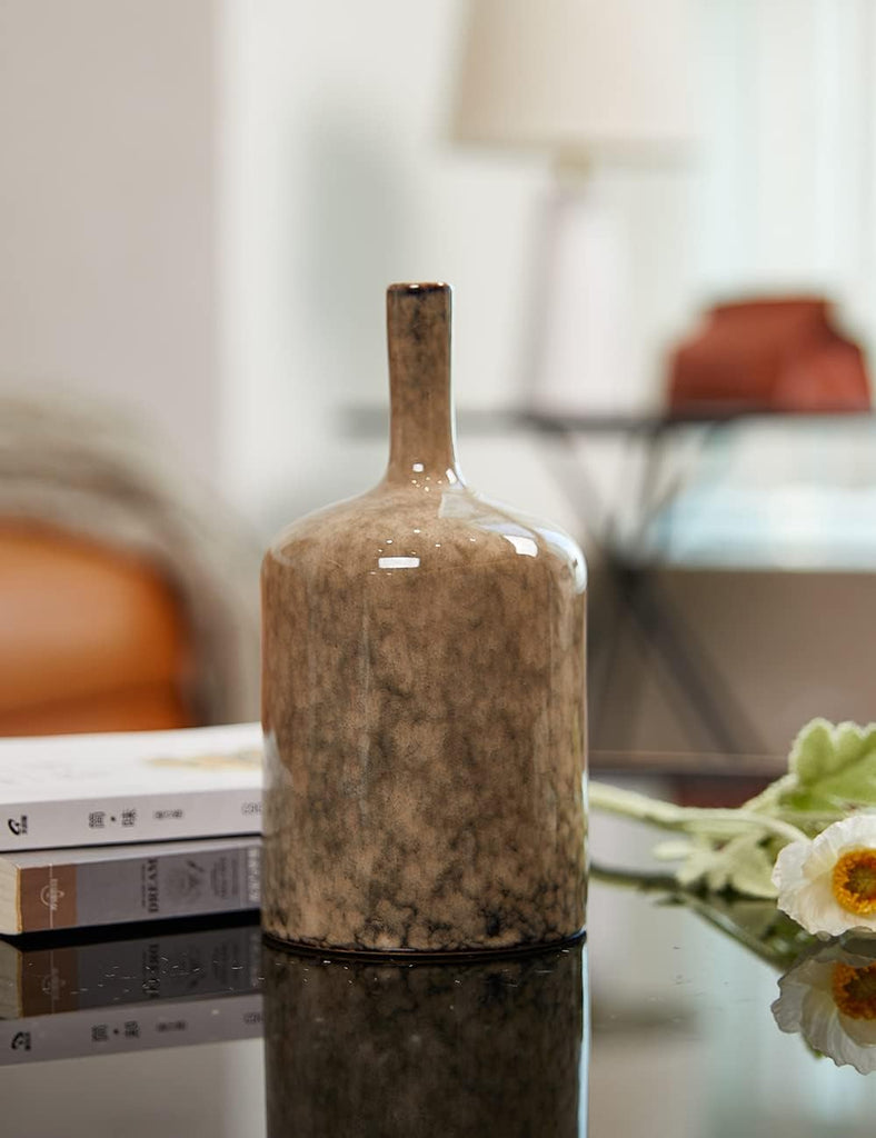 Ceramic Flower Vase Decorative Sculpture Modern Home Decor Table Centerpiece Gift for Dining Living Room 10.4 Inch