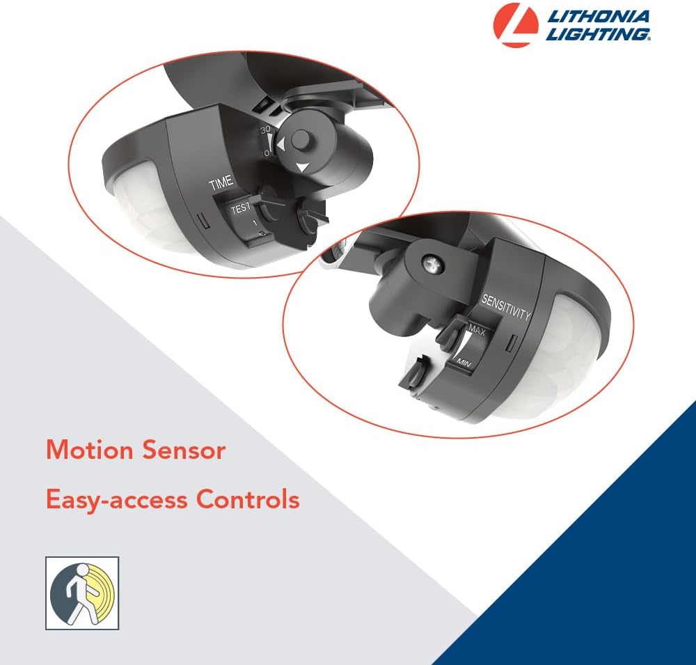 HomeGuard 2-Light LED Outdoor Flood Lights, Motion Sensor | Dark Bronze Motion Sensor Outdoor Lights with Dusk to