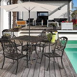 5-Piece Cast Aluminium Outdoor Patio Furniture Set - Dining | Bronze for Patio, Garden & Porch